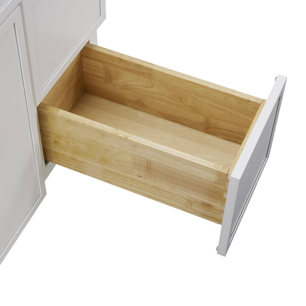 36" White Birch Plywood Freestanding Single Base Cabinet with Soft Close Door