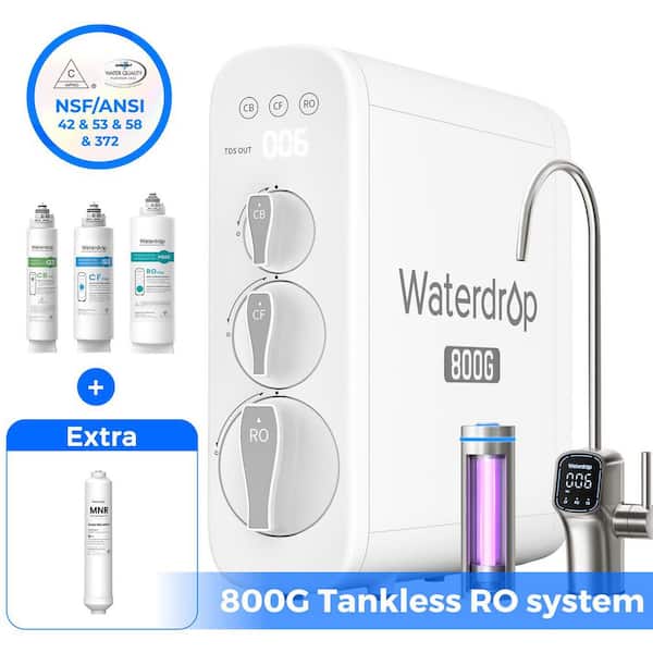 G3P800 Reverse Osmosis System, NSF/ANSI 53 58 and 372 Certified, LED Purifier, Extra Remineralization Independent Filter