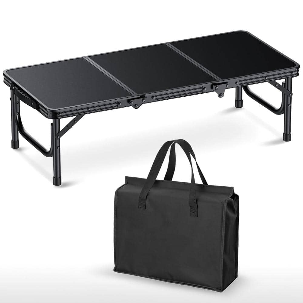 3ft Low Folding Picnic Table, Thicker Aluminum Camping Table with