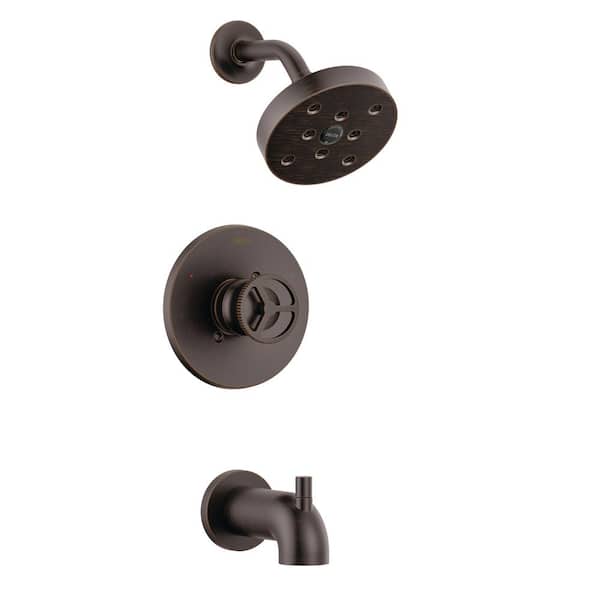 Delta Trinsic Wheel 1-Handle Wall Mount Tub and Shower Trim Kit in Venetian Bronze (Valve Not Included)