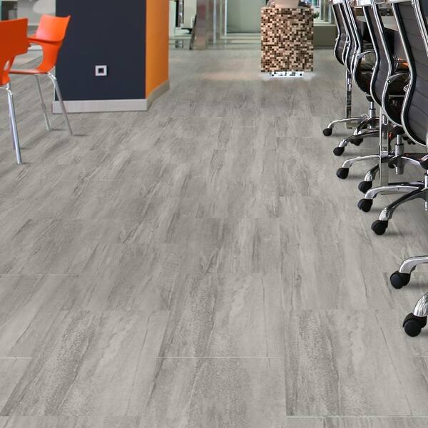 432 SF of 100% WATERPROOF Light Greystone LVT Glue-Down Vinyl Tile