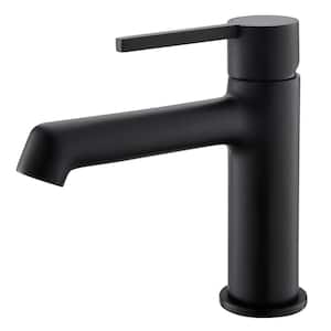 Modern Geometric Single Handle Single Hole Bathroom Faucet in Black
