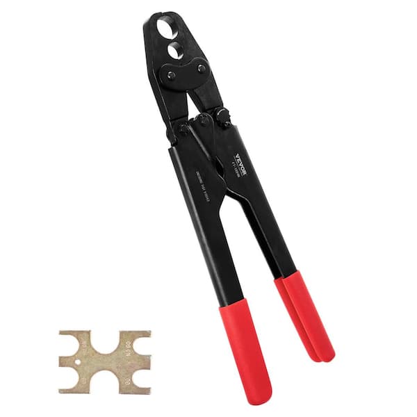 PEX Crimping Tool, Dual Head Combo PEX Crimper Tool for 1/2 in. and 3/4 in. PEX Copper Crimp Rings Compact Wrench Tool