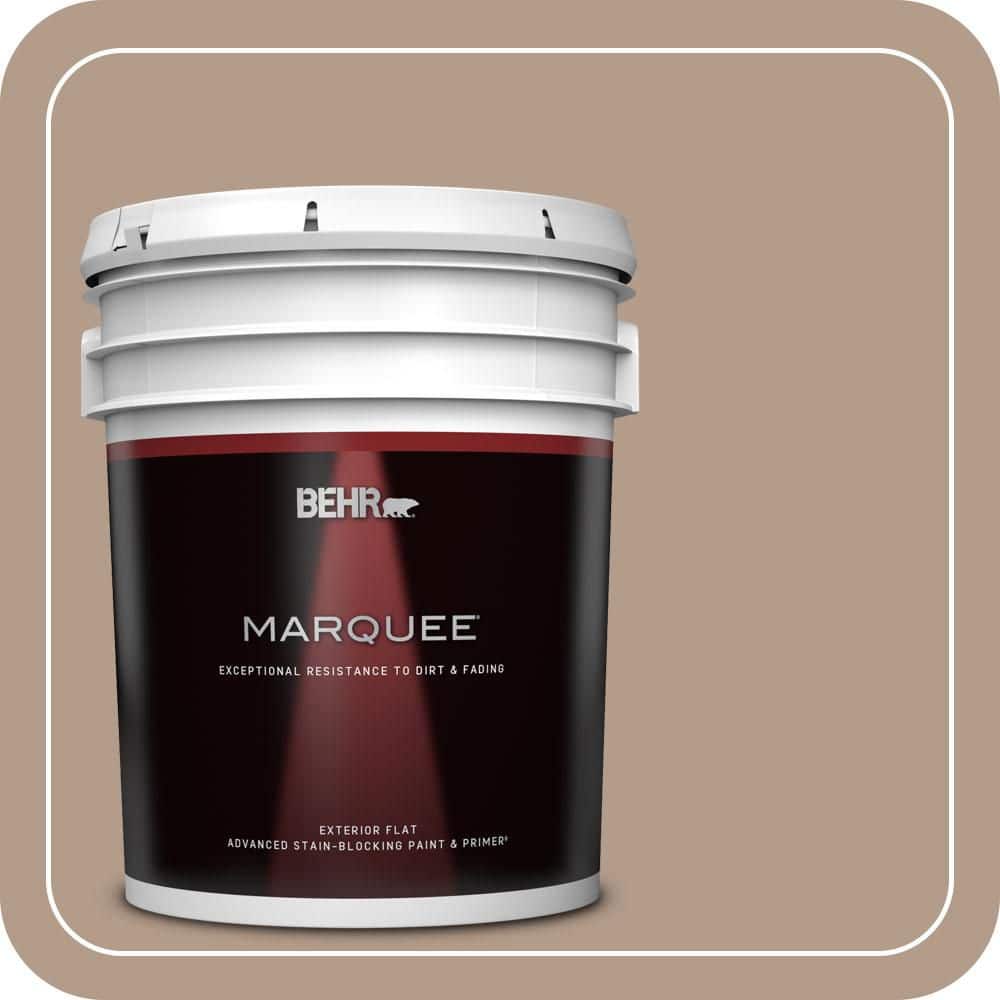 BEHR MARQUEE 5 gal. #PMD-77 Rich Taupe Flat Exterior Paint & Primer ...