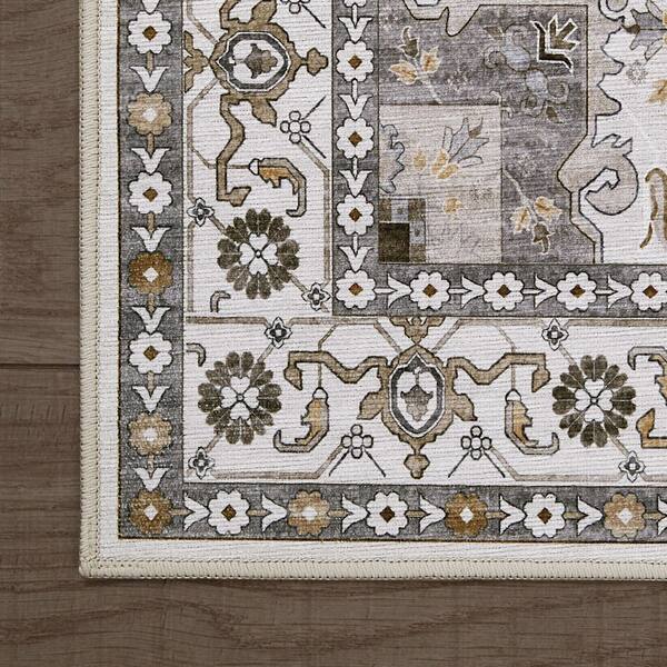 Florence Chenille Taupe 2 ft. x 5 ft. Woven Oriental Polyester 2-Piece Rug Set