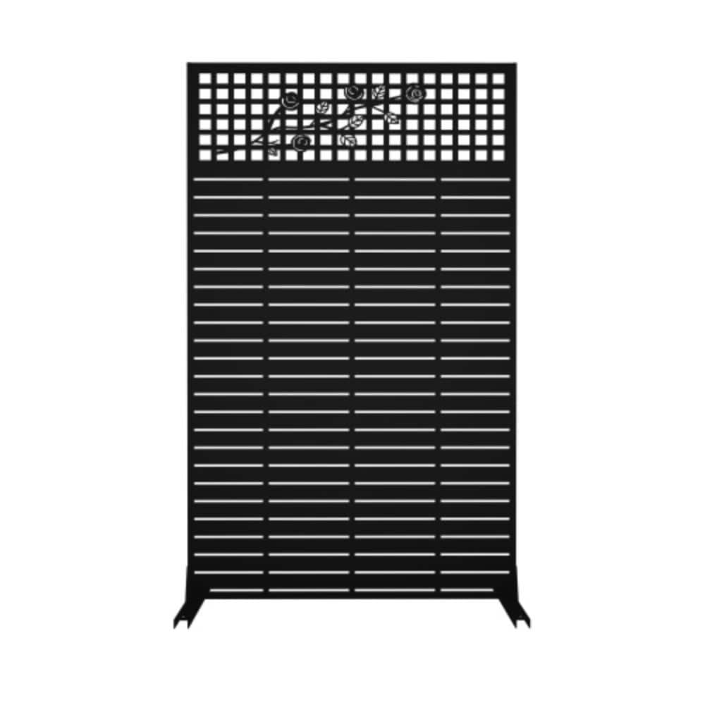 3.6 ft.x 6 ft. Black Metal Privacy Fence Screen Decorative Patio Screen for Balcony price history on PriceWatchPro