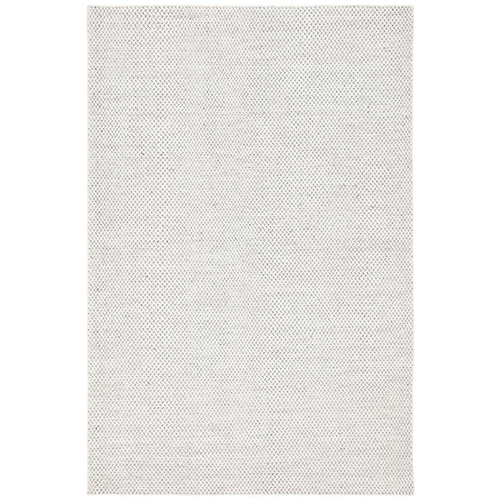 Ivory Flat Woven Handmade Wool Rectangular Rug, 5' x 8'