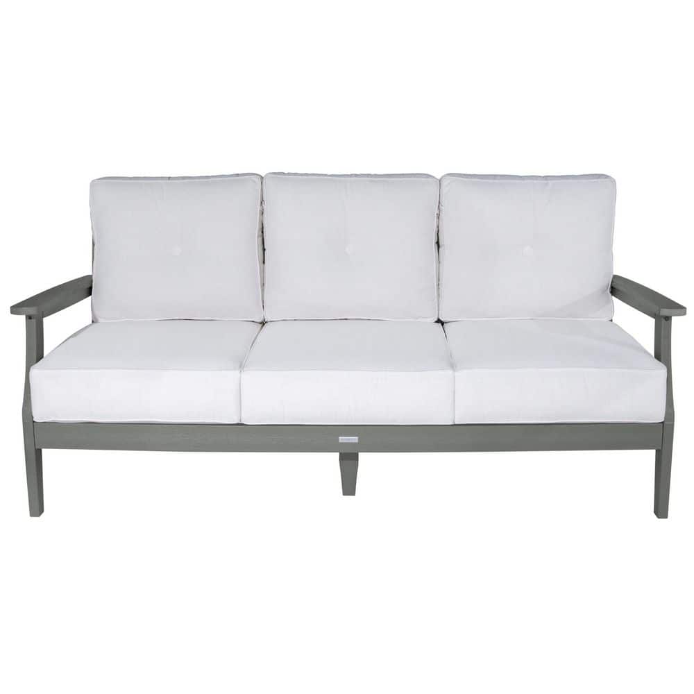 Lehigh Coastal Teak Recycled Plastic Outdoor Deep Seating Sofa / Couch with Sunbrella Bliss Linen Cushions price history on PriceWatchPro