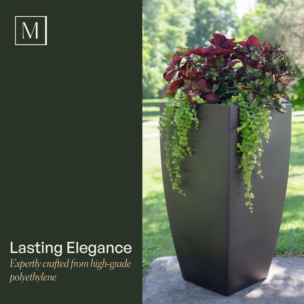 Kobi 38" Tall Graphite Gray Polyethylene Planter