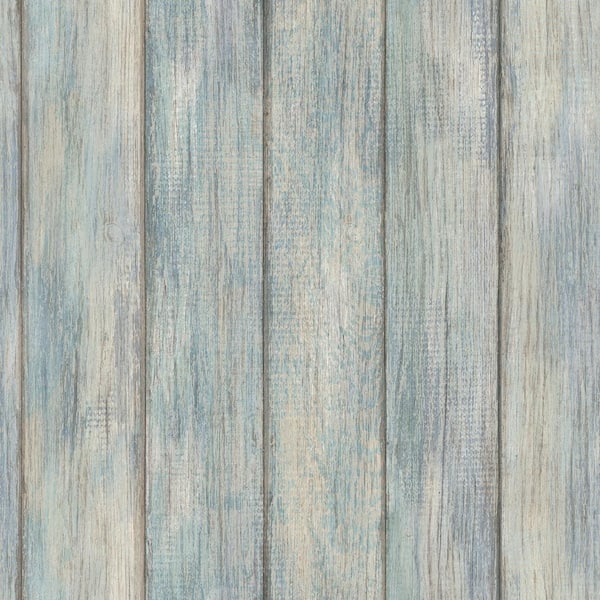 InHome Nantucket Plank Blue Textured Wallpaper Sample
