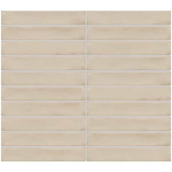 Daltile Artcrafted Dune 2-7/8 in. x 2-1/4 in. Glossy Ceramic Straight Joint Mosaic Tile Sample