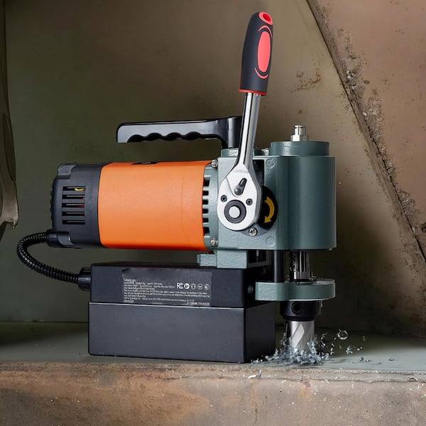 Low Profile Magnetic Drill Press, 1300 W, 1.4 in. Drilling Capacity, 2248 lbf Magnetic Force, Portable Design, 650RPM