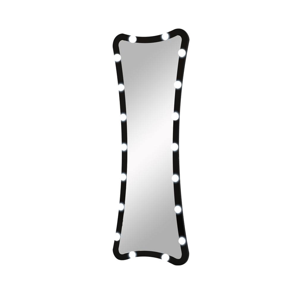 Black 63 in. W x 24 in. H Full Length Mirror Standing Floor Mirror with 3-C