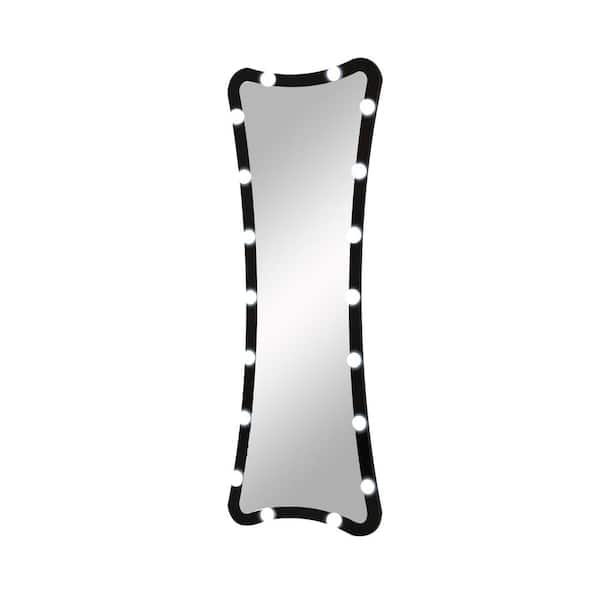 Unbranded Black 63 in. W x 24 in. H Full Length Mirror Standing Floor Mirror with 3-Color Modes