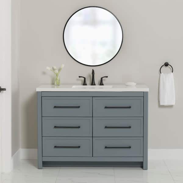 Hailey 49 in. Single Sink Laguna Blue Bath Vanity with White Cultured Marble Top (Assembled)