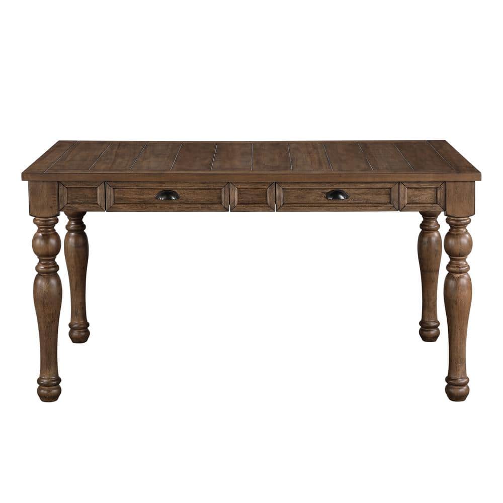 Joanna Dark Brown Wood Dining Set with Upholstered Chairs