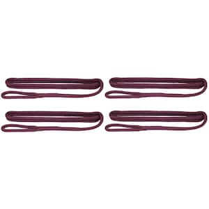 BoatTector 3/8 in. x 6 ft. Plum Premium Double Braid Nylon Fender Line Value (4-Pack)