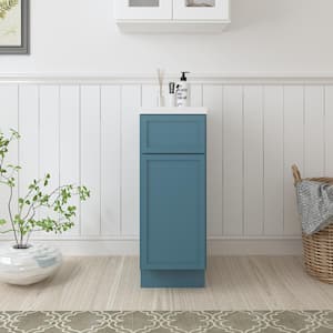 12 in. W x 21 in. D x 32.5 in. H 1-Drawer Bath Vanity Cabinet Only in Sea Green