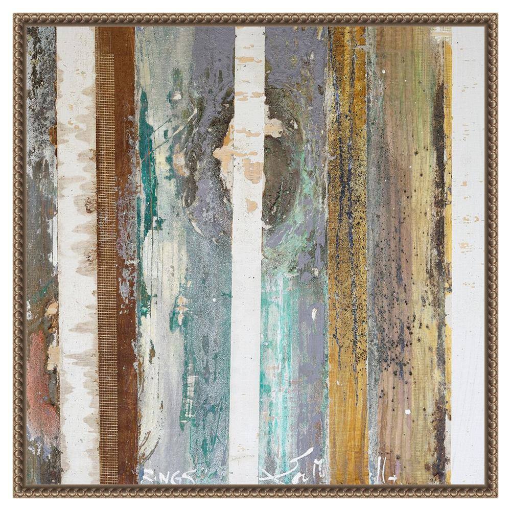 Textured Grain IV Abstract Canvas Wall Art with Bronze Frame