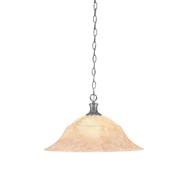 Unbranded Peabody 60-Watt 1-Light Brushed Nickel Shaded Mini Pendant Light with Glass Shade