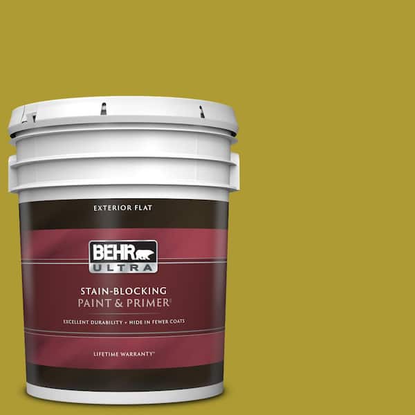 BEHR ULTRA 5 gal. #P330-7 Luscious Lime Flat Exterior Paint & Primer