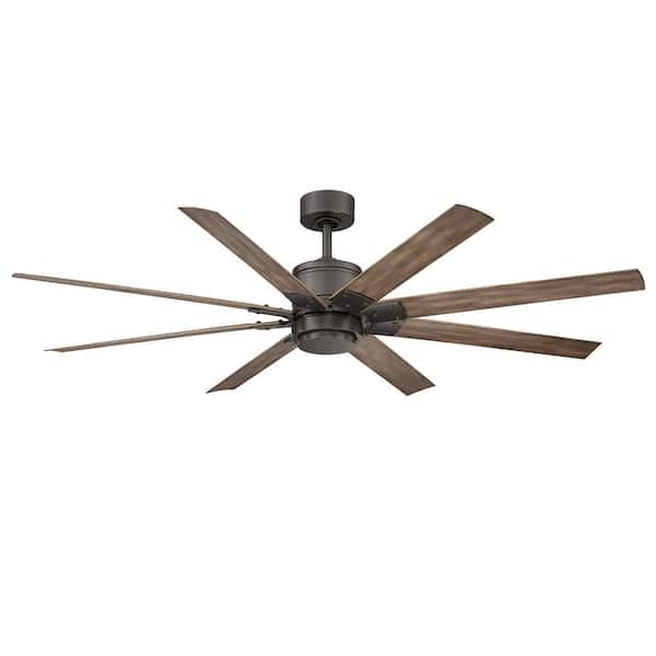 Modern Forms Renegade 66 in. Integrated LED Indoor/Outdoor Oil Rubbed Bronze 8-Blade Smart Ceiling Fan with Light Kit and Remote