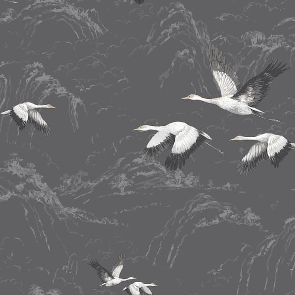 Laura Ashley Animalia Dark Steel Unpasted Removable Wallpaper Sample