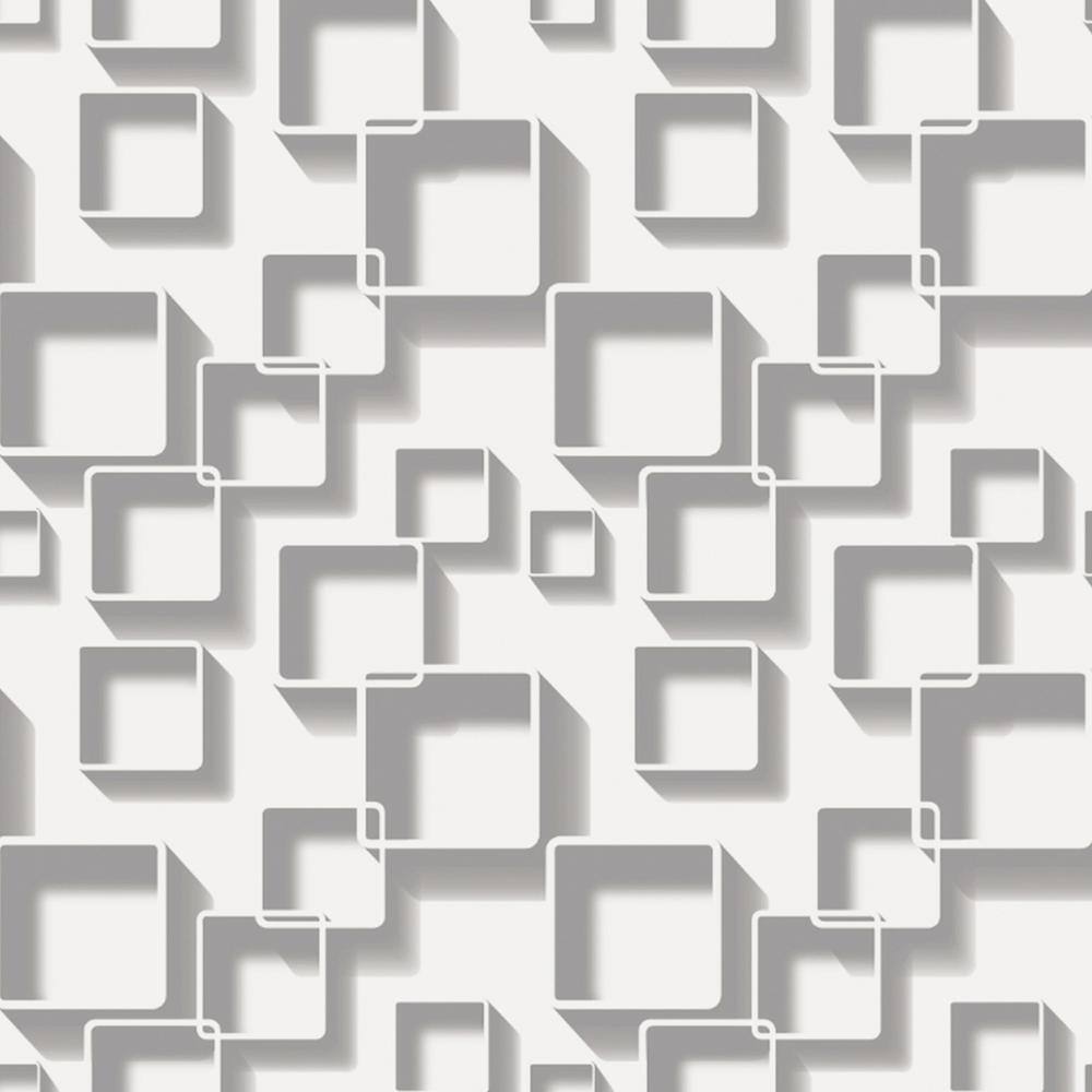 Light Gray Frame Vinyl Peel and Stick Wallpaper Roll, Removable