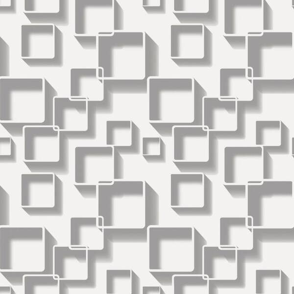 Light Gray Frame Vinyl Peel and Stick Wallpaper Roll, Removable