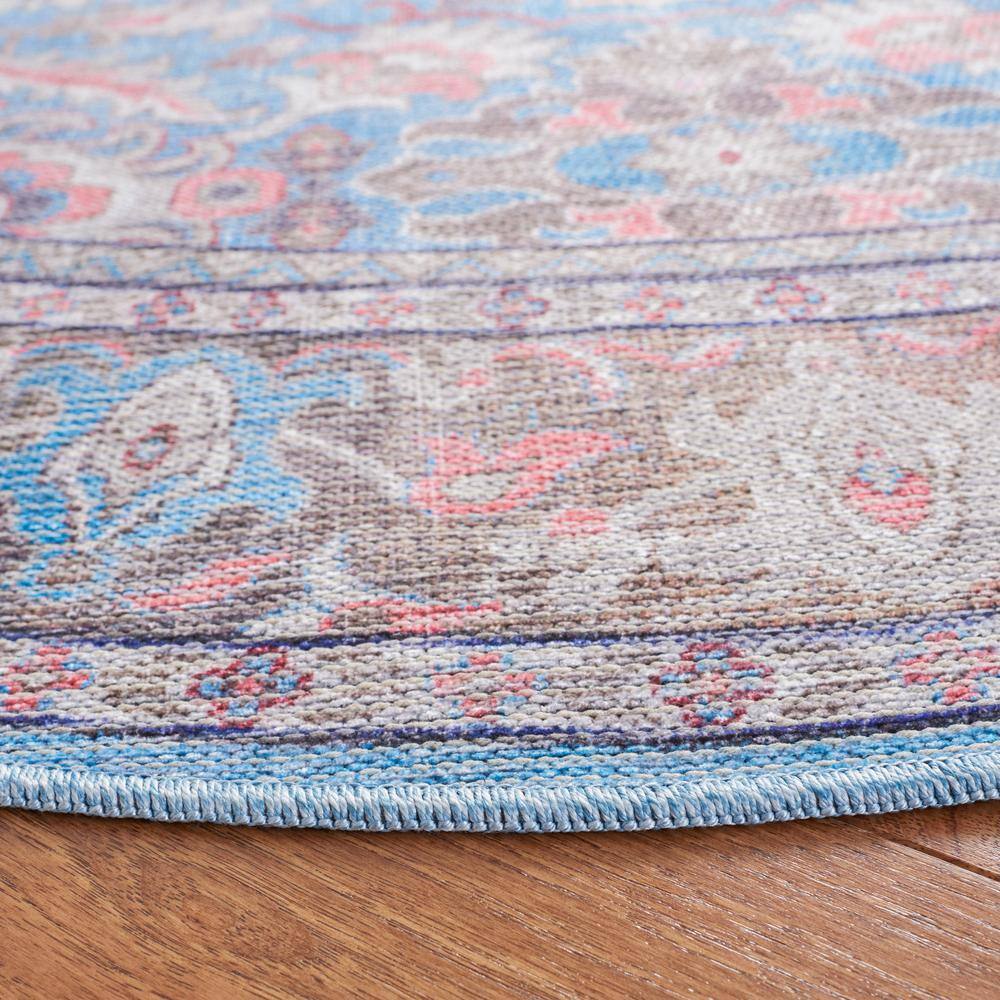 Safavieh Serapi 6'7" Round Rust and Blue Washable Area Rug