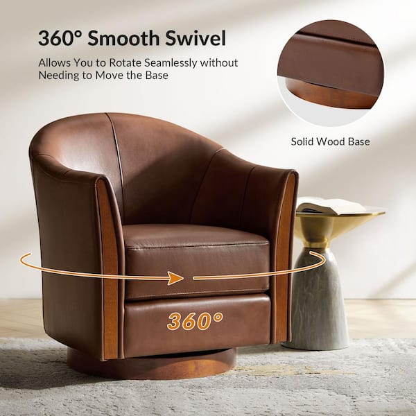 【新品未使用】LOGOS LIFE BACKHOLD CHAIR (BROWN) Brandon Solid Dark Tan Leather Lounge Chair| Zin Home