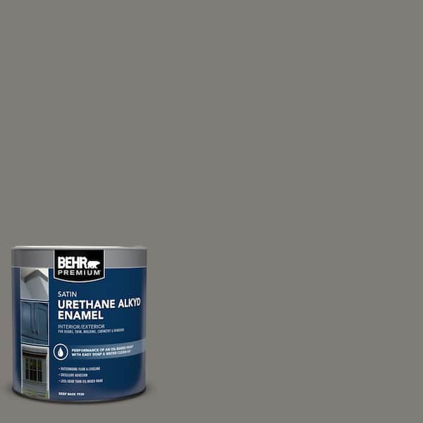 BEHR PREMIUM 1 qt. #PPU24-21 Greyhound Urethane Alkyd Satin Enamel Interior/Exterior Paint