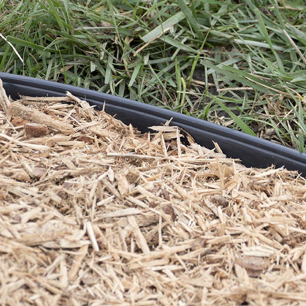 Heavy Duty Black Plastic No-Dig Landscape Edging Kit, 50 ft