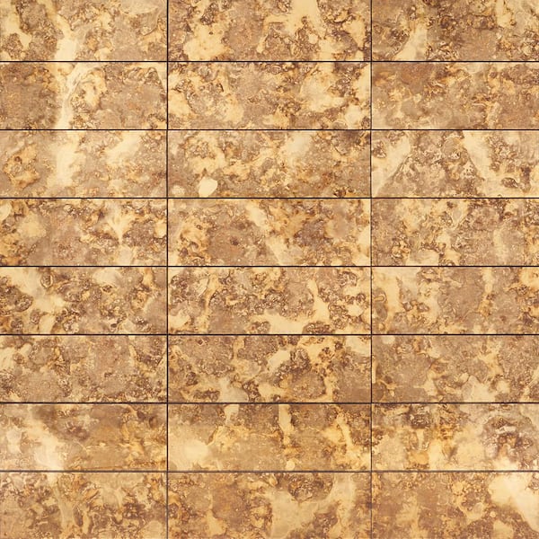 Lana Gold 6 in. x 18 in. Antique Glass Wall Tile (6 sq. ft./ case)