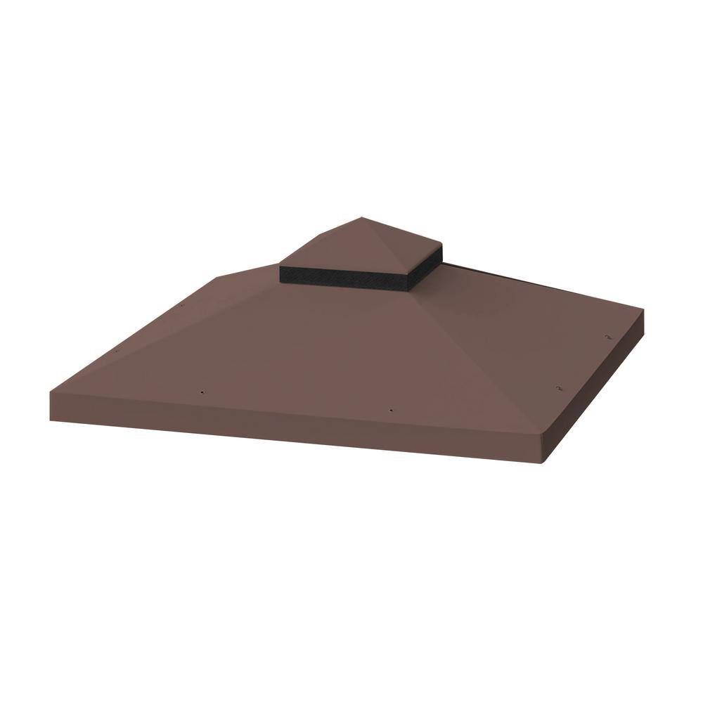 10 ft. x 10 ft. Outdoor Patio Gazebo Replacement Canopy, Double Tiered Gazebo Tent Roof Top Cover, Brown price history on PriceWatchPro
