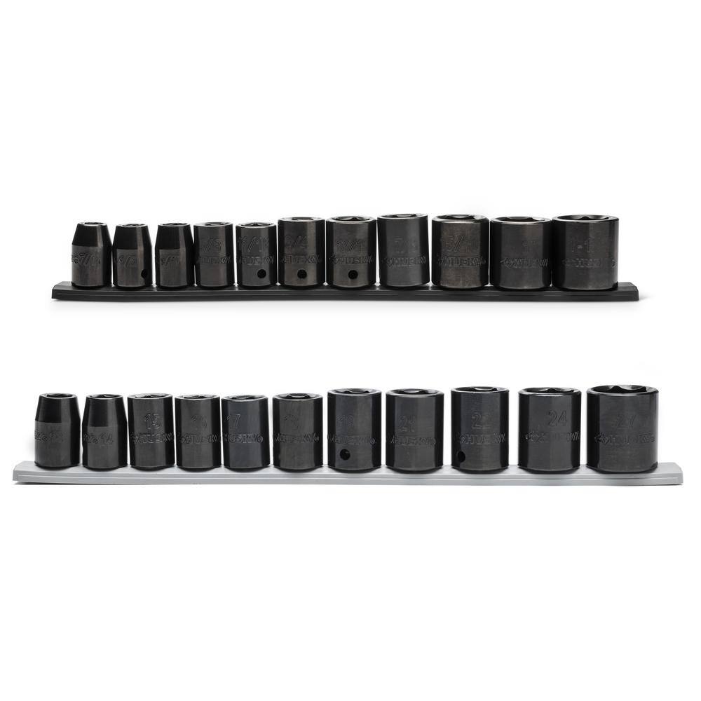 Husky 1/2 in. Drive Standard SAE/MM Socket Set (22Piece) H2DIMS22PC The Home Depot