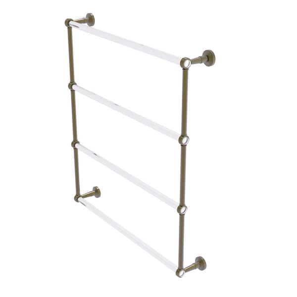 Allied Brass Pacific Beach 4-Tier 30 in. Ladder Towel Bar with Groovy Accents in Antique Brass