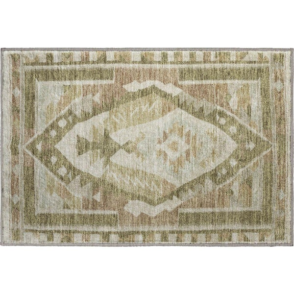 Mayfield Premium Machine Washable Abstract AMF1916 Linen 2 ft. x 3 ft. Accent Rug