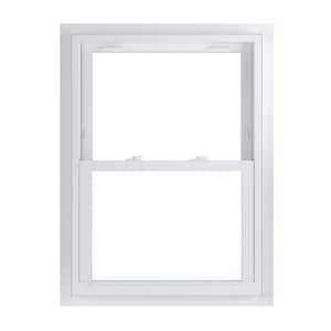 29.75 in. x 40.75 in. 70 Series Low-E Argon Glass Double Hung White Vinyl Fin with J Window, Screen Incl