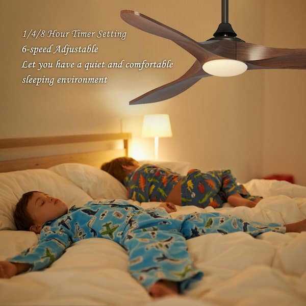 FUFU&GAGA 60 in. Integrated LED Indoor Brown Wood Ceiling