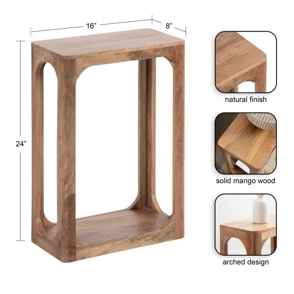 Dahl 16 in. Natural Rectangle Solid Wood End Table - thumbnail 5