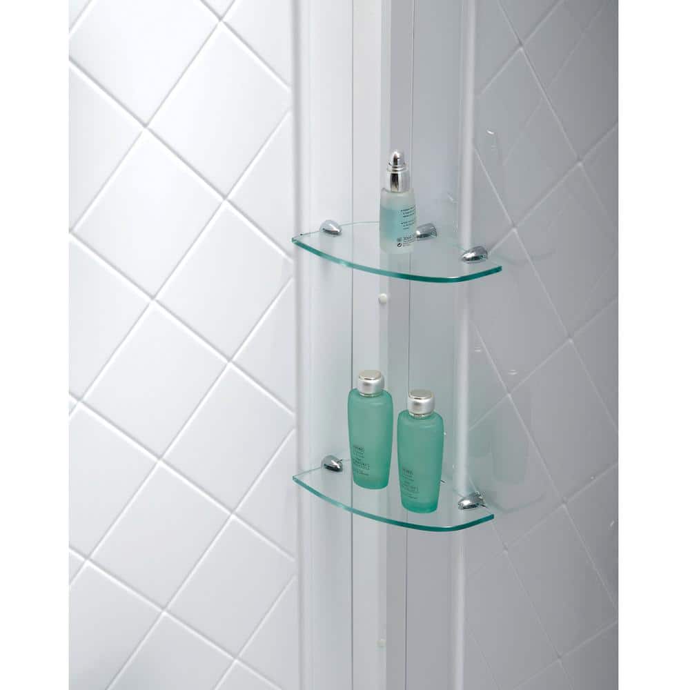 Prime 38" Satin Black Round Sliding Shower Kit with Frosted Glass