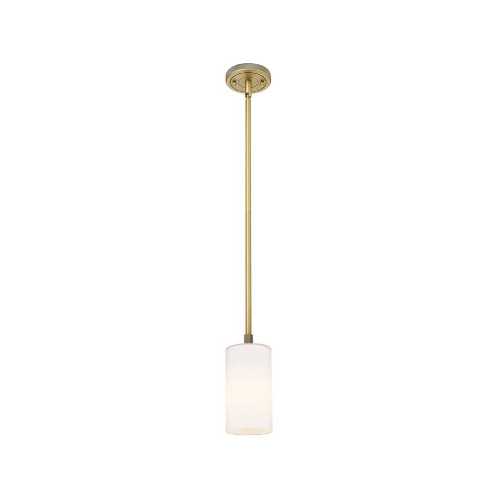 Crown Point 100-Watt 1 Light Brushed Brass Shaded Pendant Light with Frosted glass Frosted Glass Shade price history on PriceWatchPro