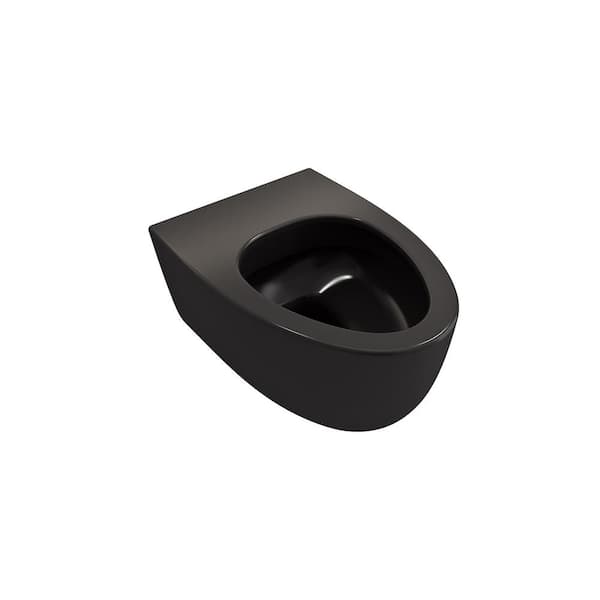 Milano Wall-Hung Elongated Toilet Bowl Only in. Matte Black