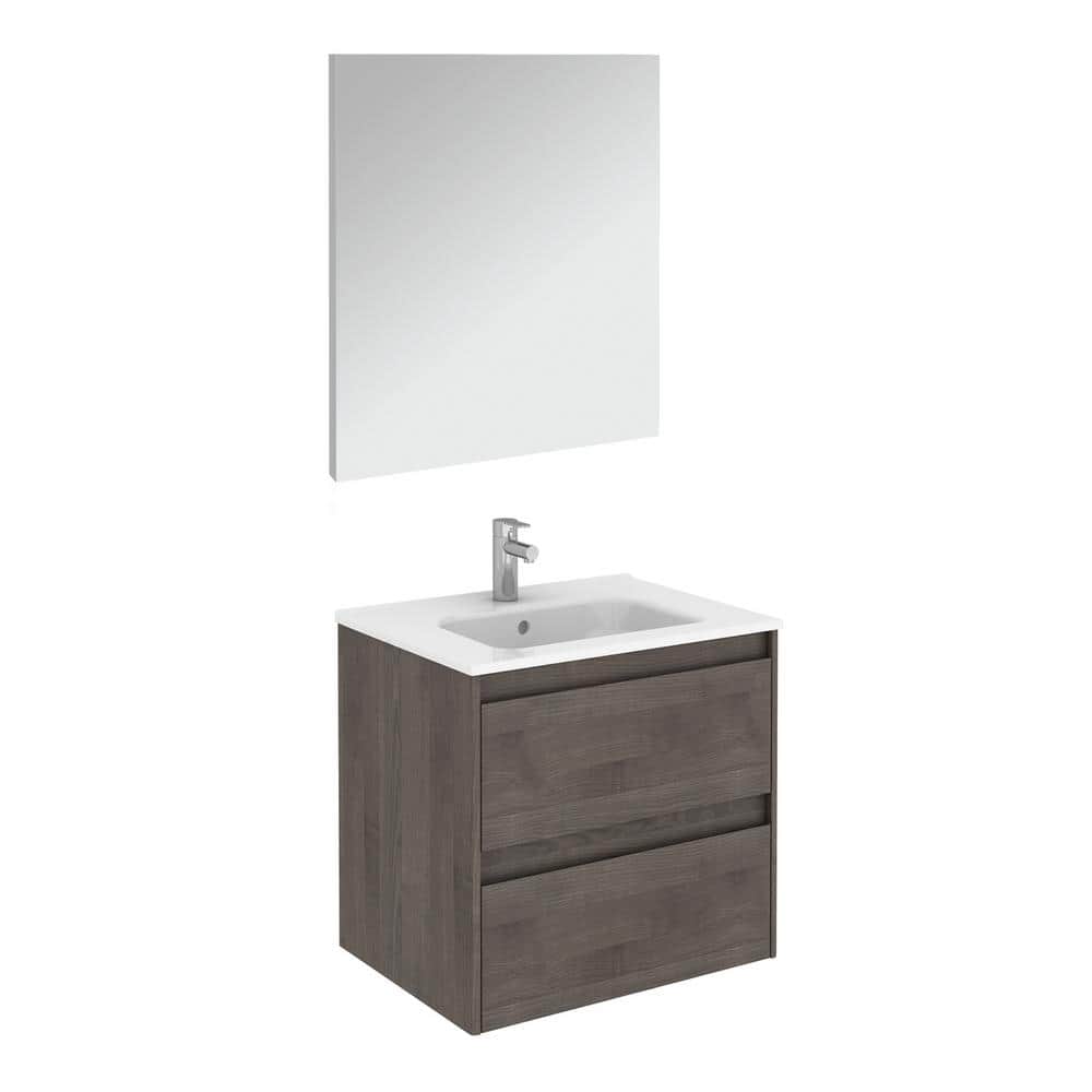 Ambra 23.9 in. W x 18.1 in. D x 22.3 in. H Complete Bathroom Vanity Unit in Samara Ash with Mirror price history on PriceWatchPro