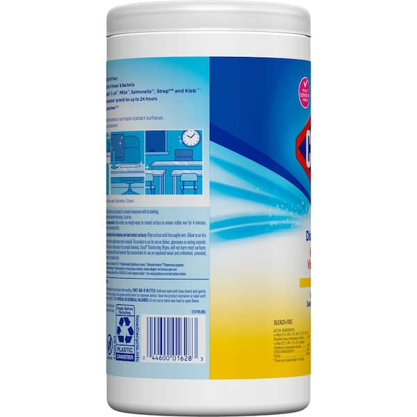 Clorox 75-Count Crisp Lemon Scent Bleach Free Disinfecting Cleaning Wipes  4460001628 - The Home Depot