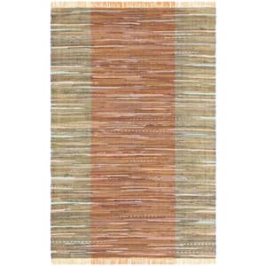 Rag Rust/Gold Doormat 2 ft. x 3 ft. Multi-Striped Area Rug