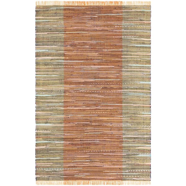 SAFAVIEH Rag Rust/Gold Doormat 2 ft. x 3 ft. Multi-Striped Area Rug
