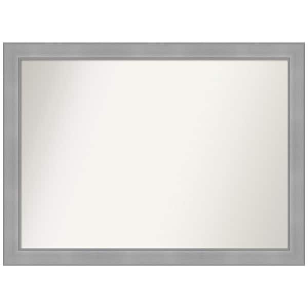 Amanti Art Vista Brushed Nickel 42.25 in. W x 31.25 in. H Non-Beveled Bathroom Wall Mirror in Silver