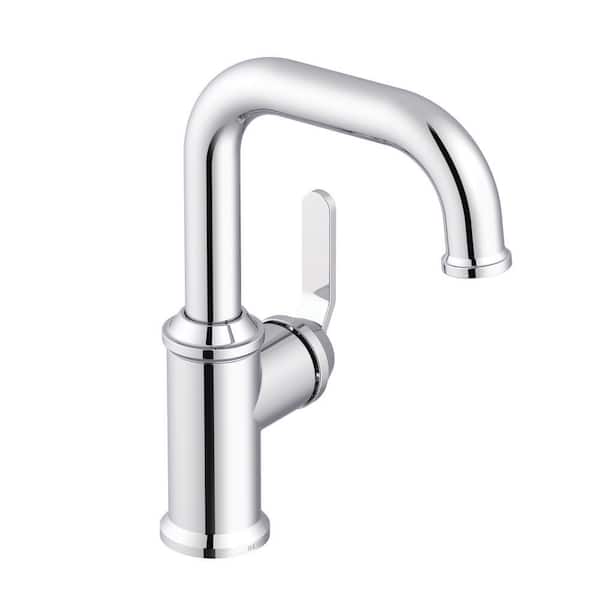 Kinzie Single Handle Single Hole Bathroom Faucet with Metal Touch Down Drain Included in Chrome